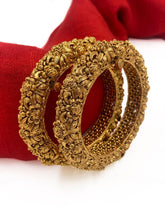 Traditional Gold Plated Unique Golden Nakshi Bangles For Women By Gehna Shop Antique Golden Bangles